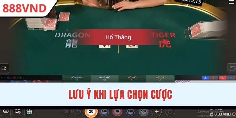 Lưu ý khi lựa chọn cược